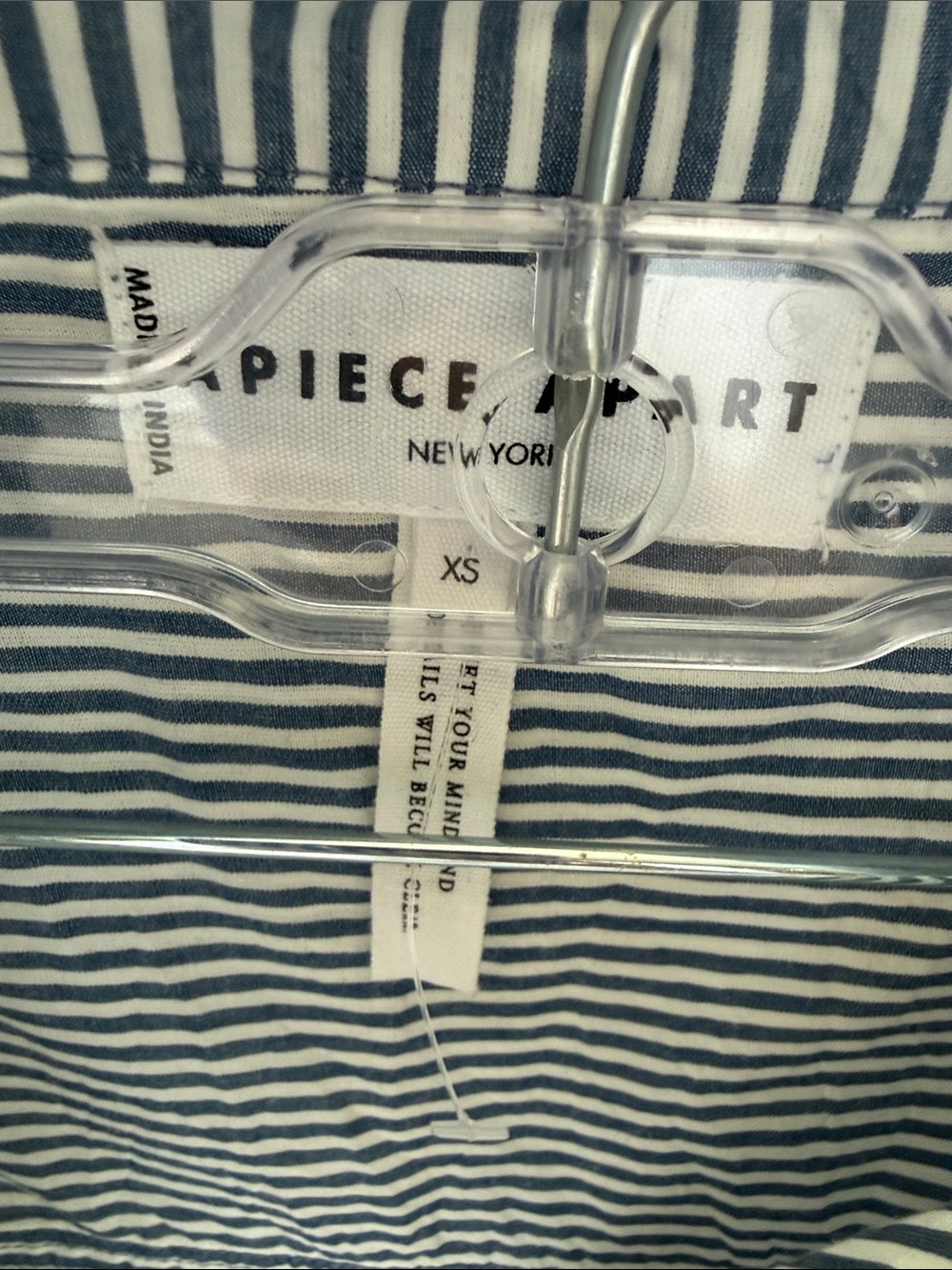 Apiece Apart Navy and White Striped Mini Dress - Picture 2 of 4